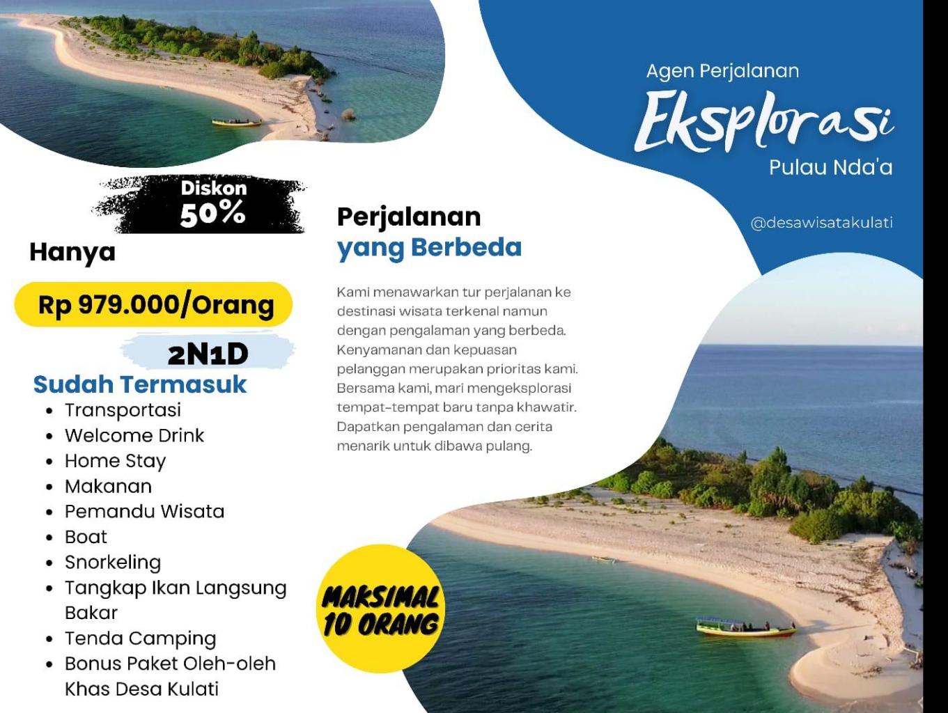 Paket wisata exploar pulau Nda'a