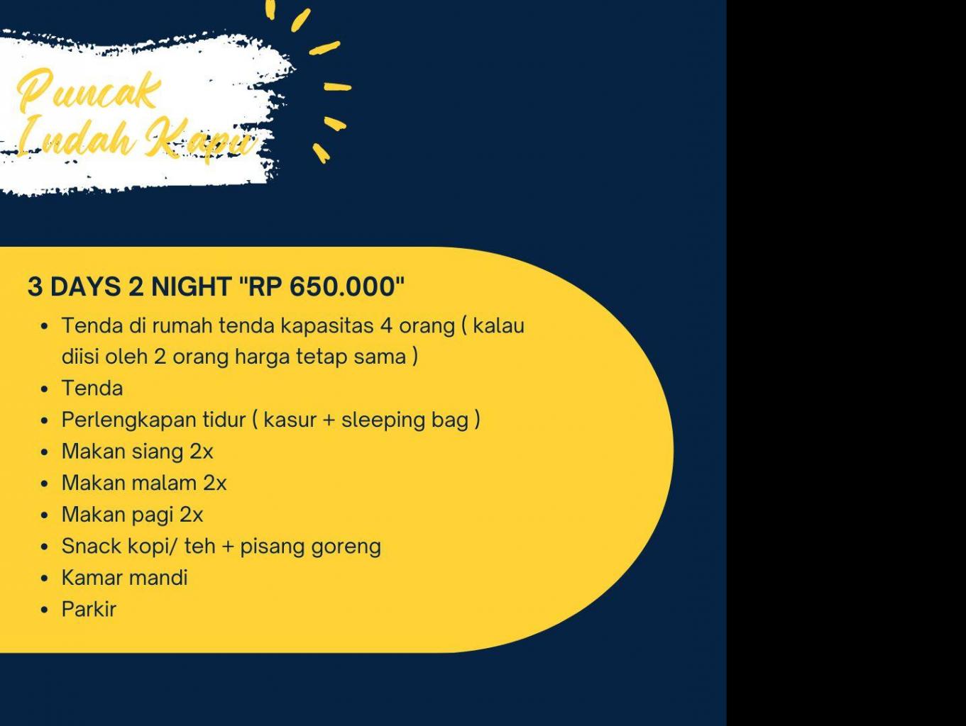 Paket Glamping Camp 3D2N
