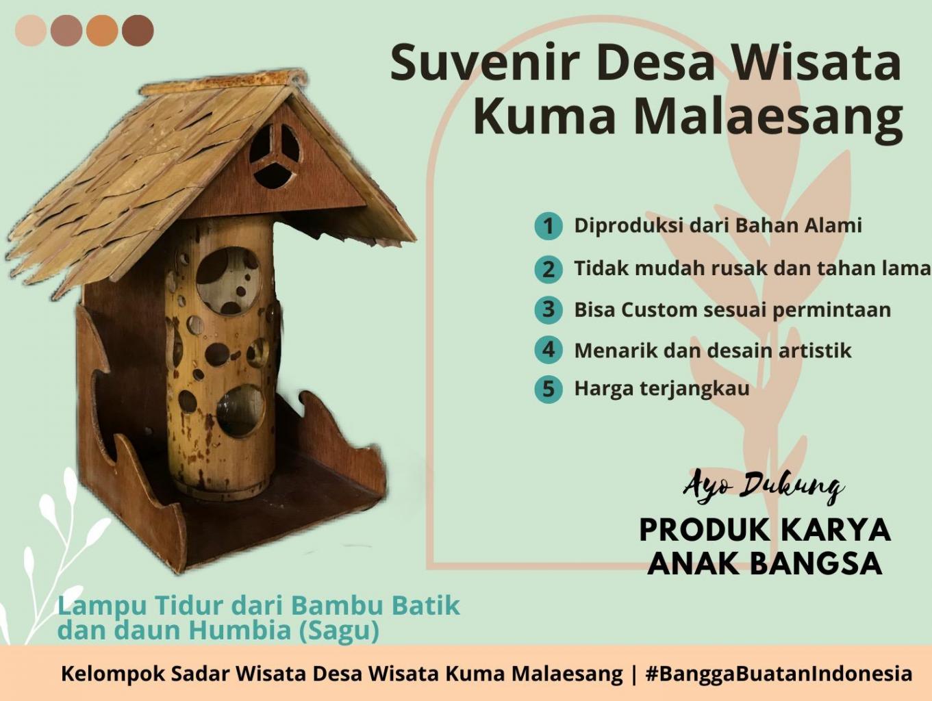 Souvenir Lampu Tidur Bambu Batik