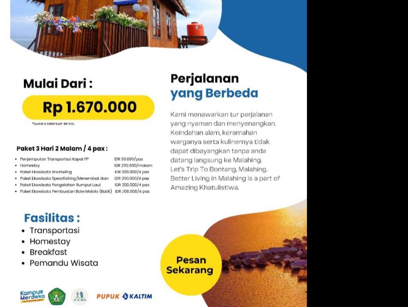 PAKET TRIP KAMPUNG WISATA MALAHING 2 HARI 3 MALAM