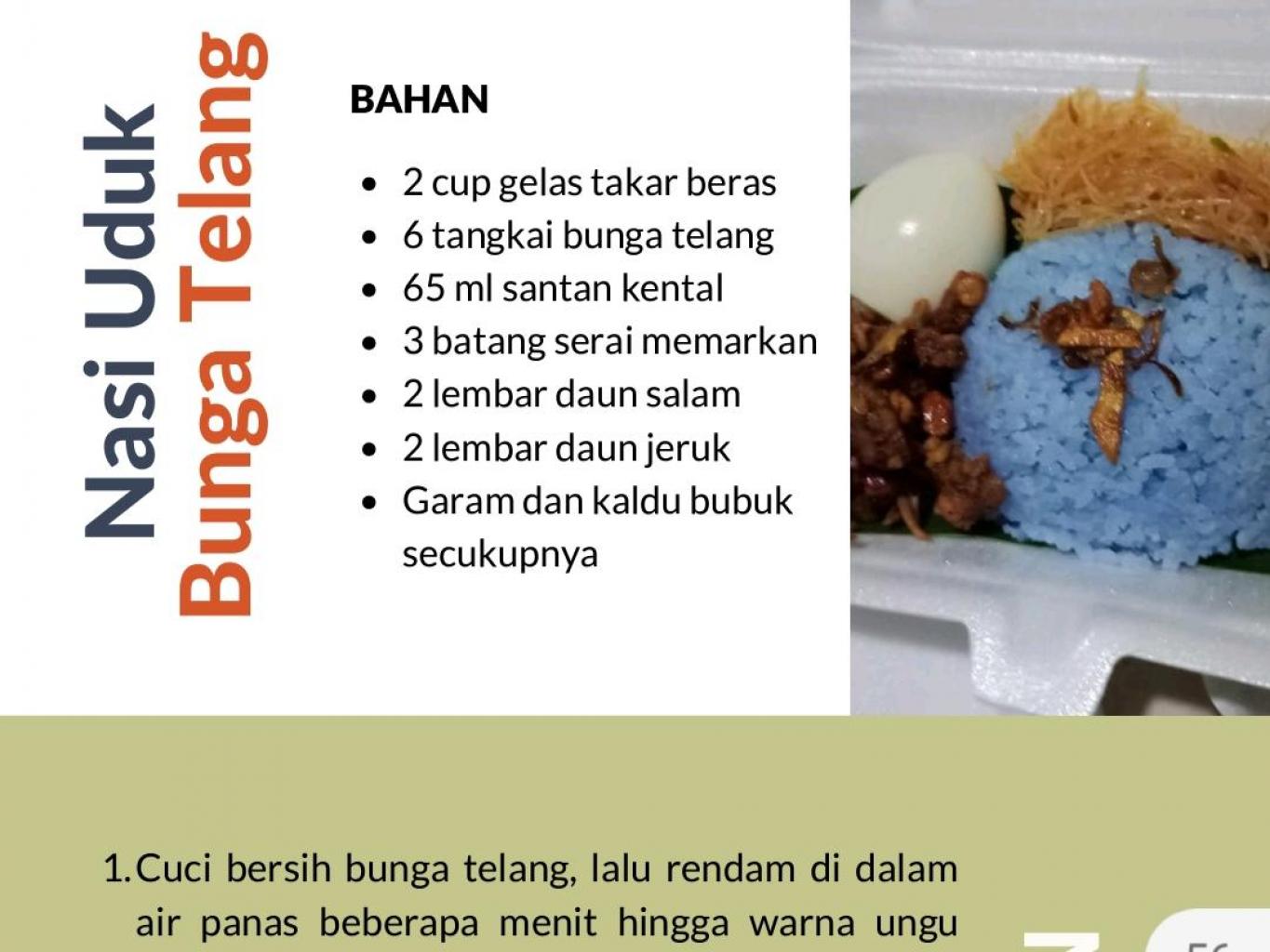 Inovasi nasi uduk Bunga Telang 