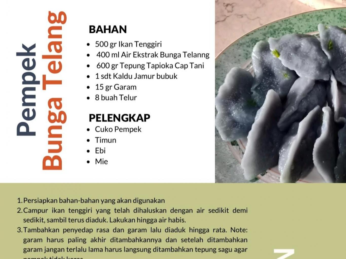Inovasi pempek & nasi tumpeng bunga telang 