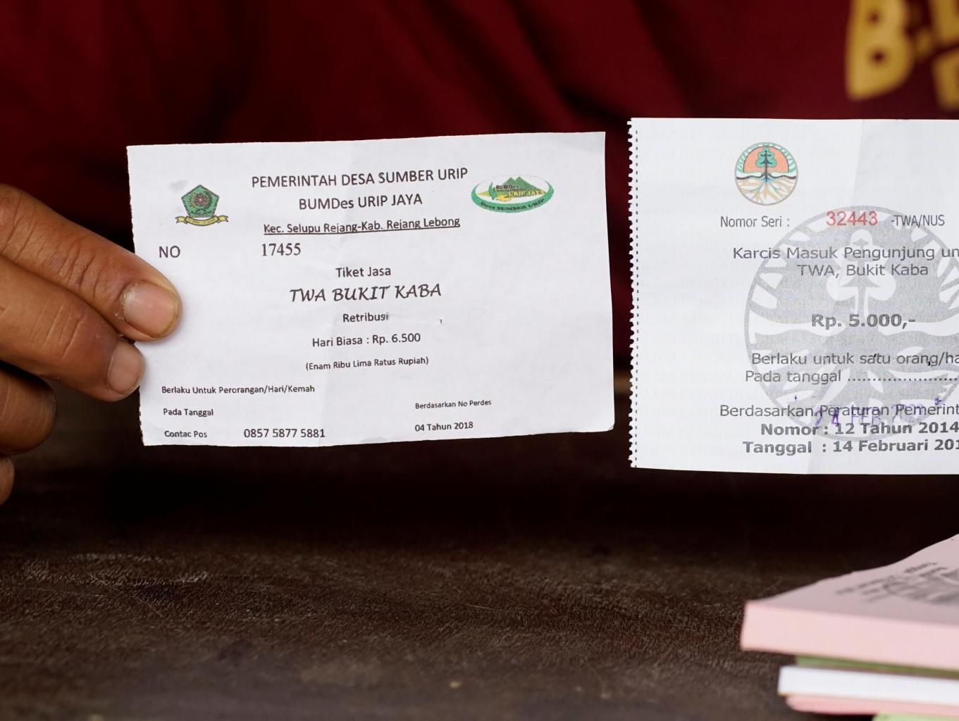 Tiket Masuk Kawasan Wisata Alam