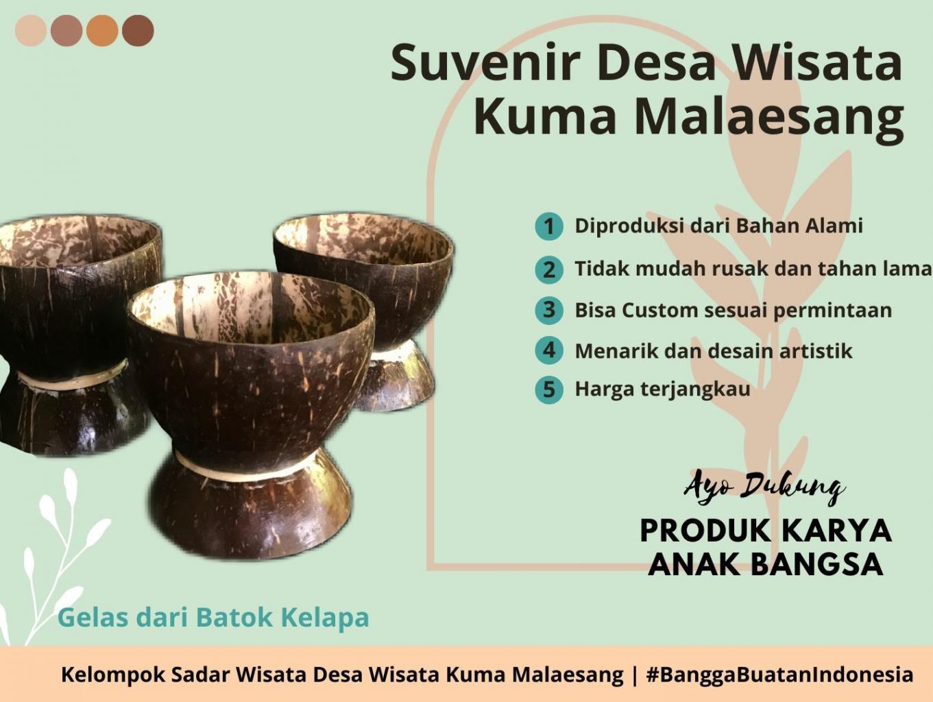 Gelas dari Batok Kelapa