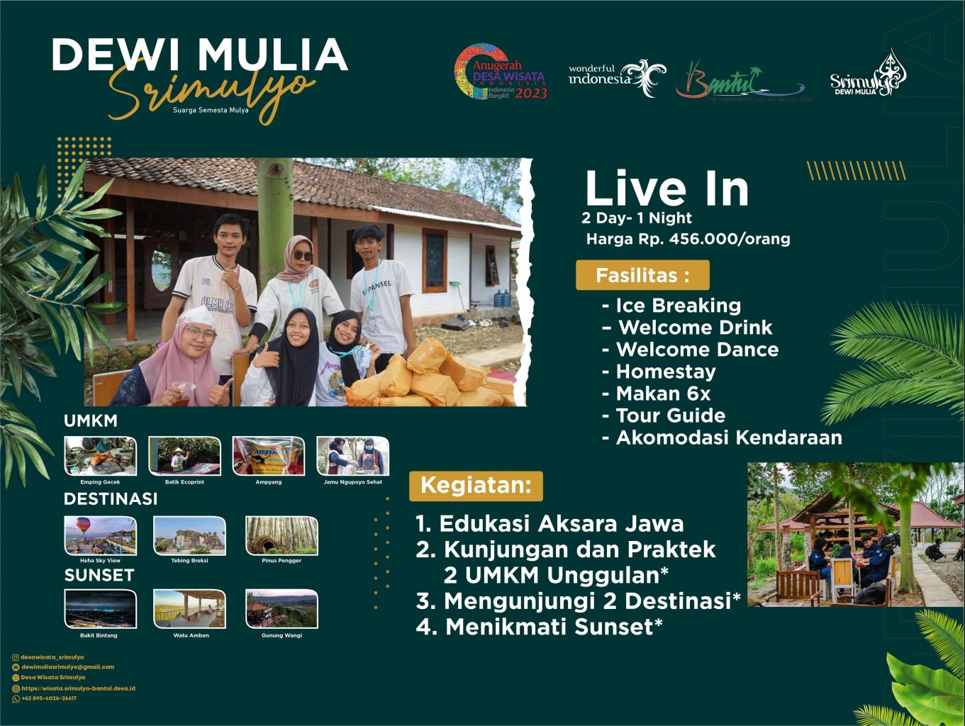 Paket Live-in Rong Dina Sewengi (2 Day 1 Night)