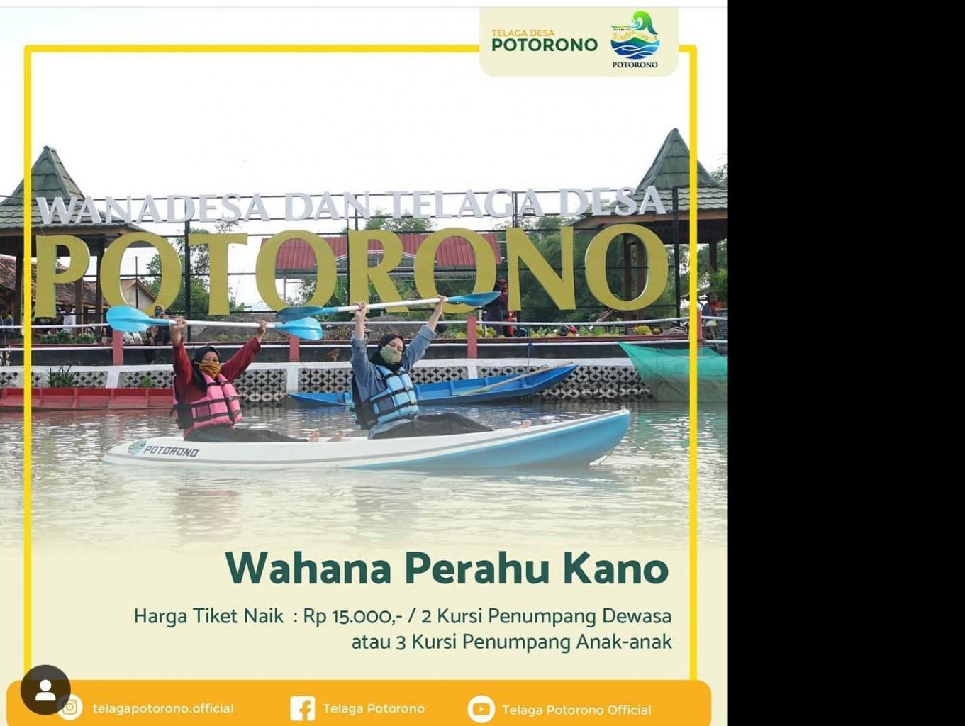 Wahana Perahu Kano (Wisata Wana Desa dan Telaga Desa Potorono)
