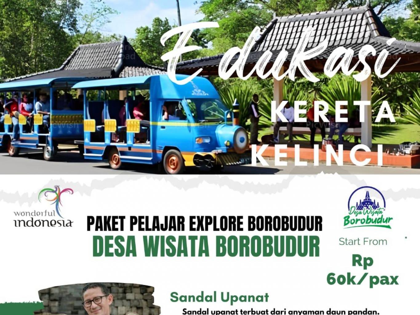 Jelajah Desa Borobudur naik Kereta Kelinci