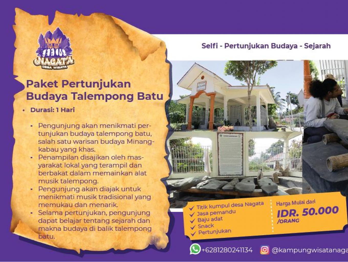Menyaksikan dan mengikuti pertunjukan talempong batu di Situs Cagar Budaya Batu Talempong