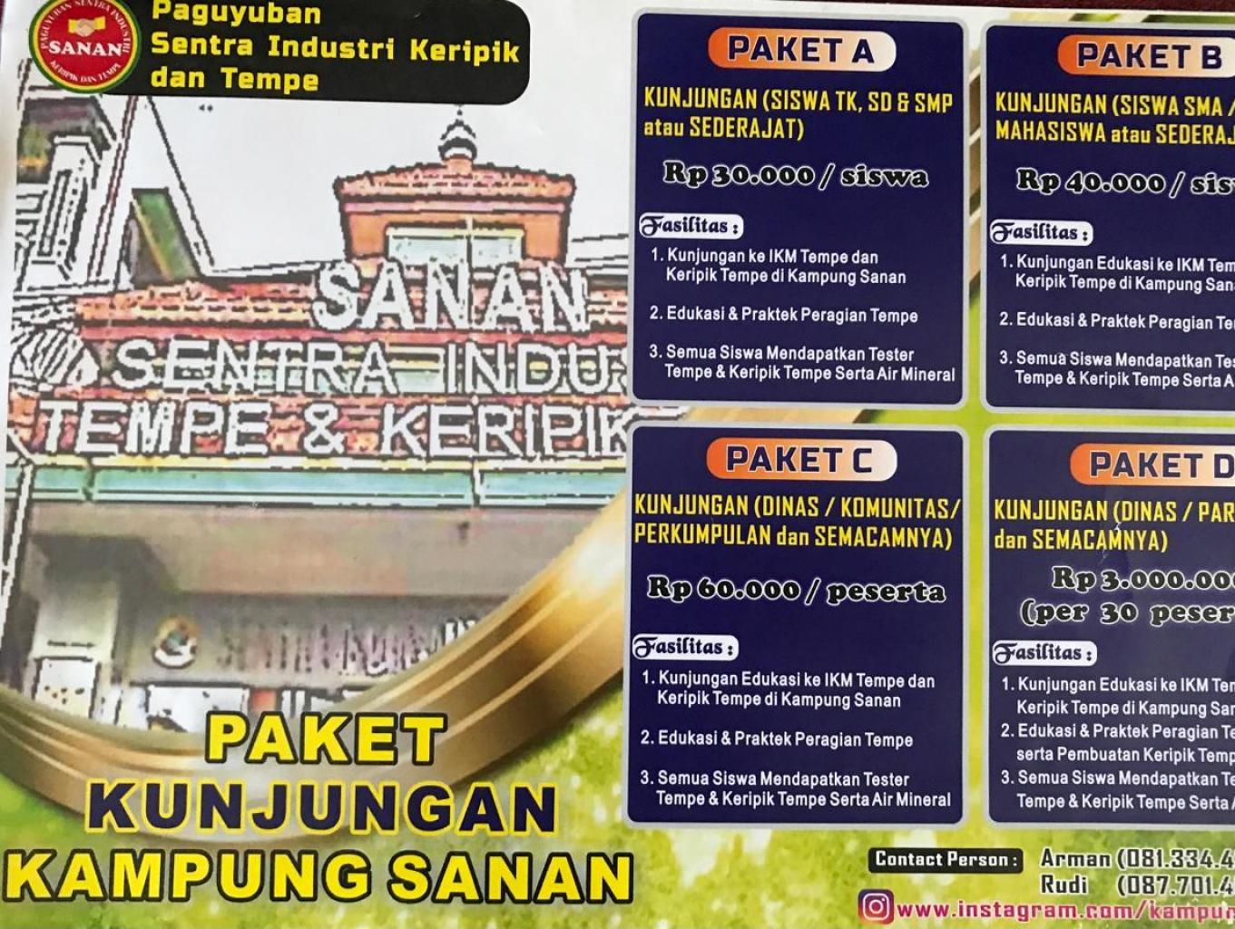 Paket wisata Kampung Sanan Tempe Malang