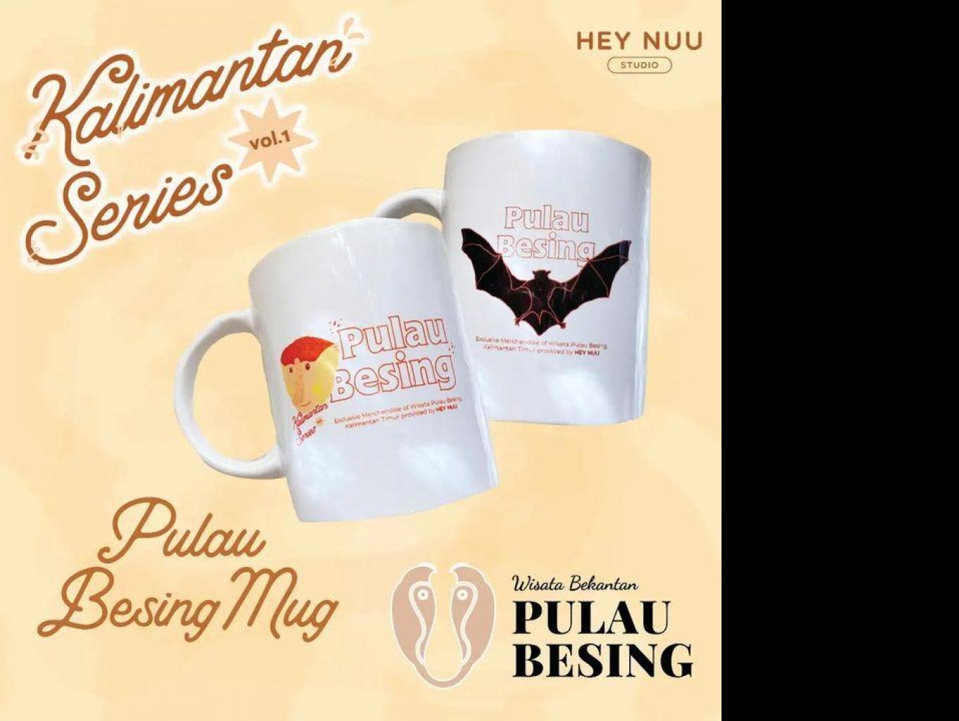 Gelas Mug Motif Bekantan,Kaluang, dan Udang Galah